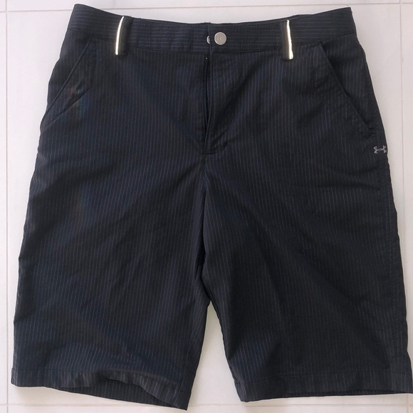 Under Armour Coldblack Black Pinstripe Golf Shorts Size 32 - Picture 1 of 9